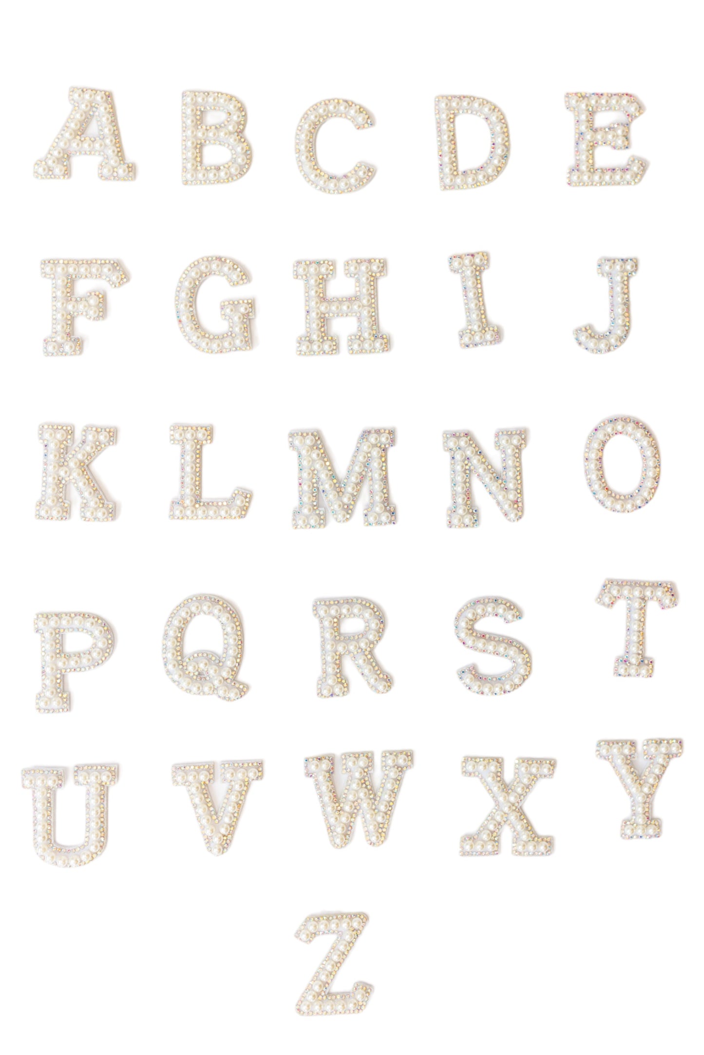 white pearl patch letter