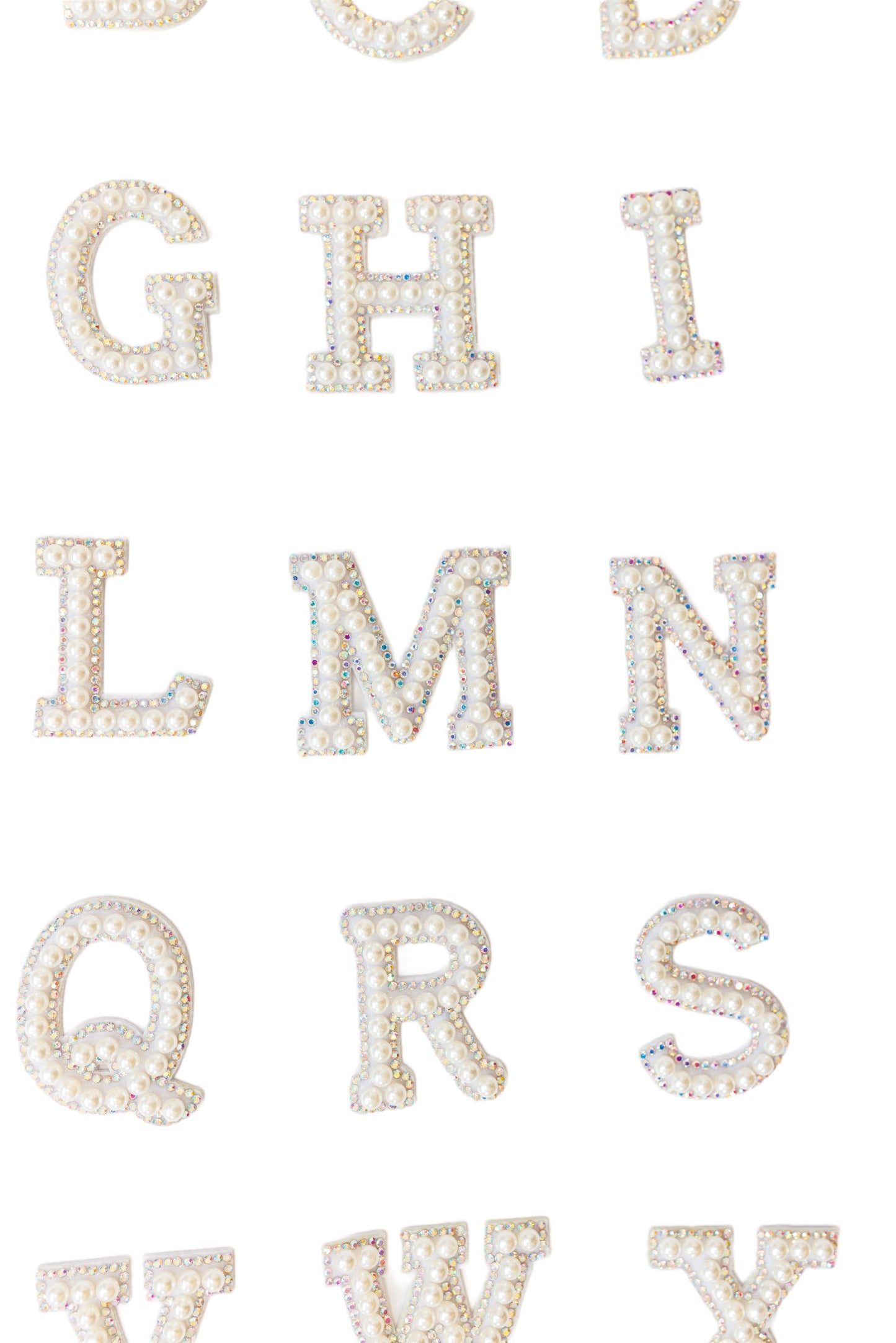 white pearl patch letter